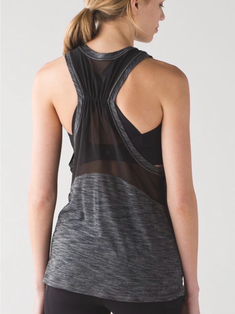 Lululemon Work the Circuit Tank Blk/Heathered Blk. Sz 2